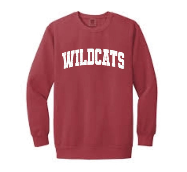 Comfort Color ADULT Wildcats distressed Sweatshirt