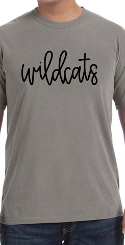 Wildcats New Puff Script Comfort Color Brand ADULT