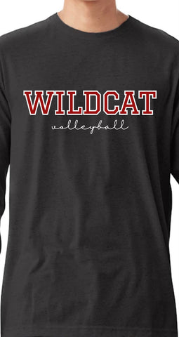 Wildcat Volleyball Script Comfort Color Brand ADULT