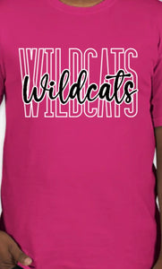 Double font PINK OUT WILDCATS GILDAN Brand