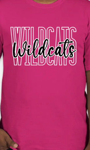 Double font PINK OUT WILDCATS GILDAN Brand