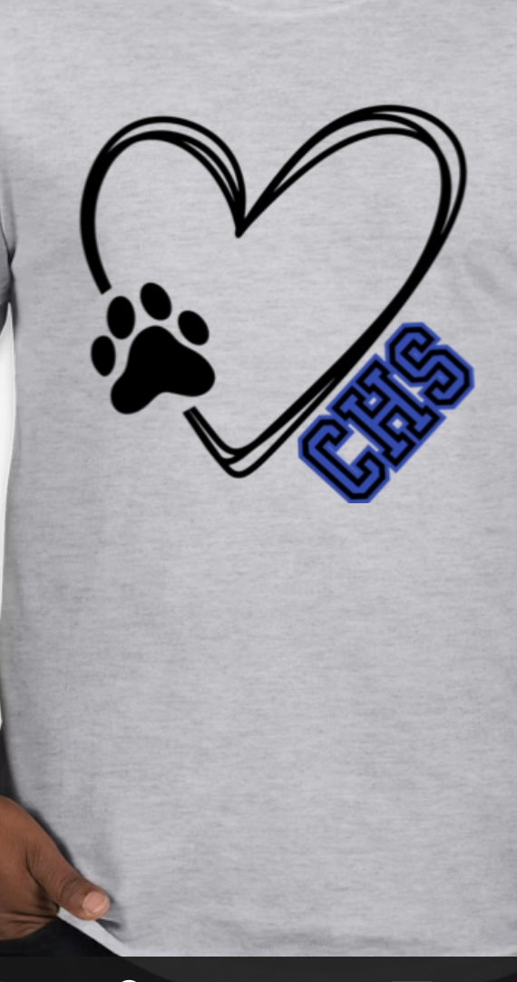 Heart with Paw CHS ASH GRAY