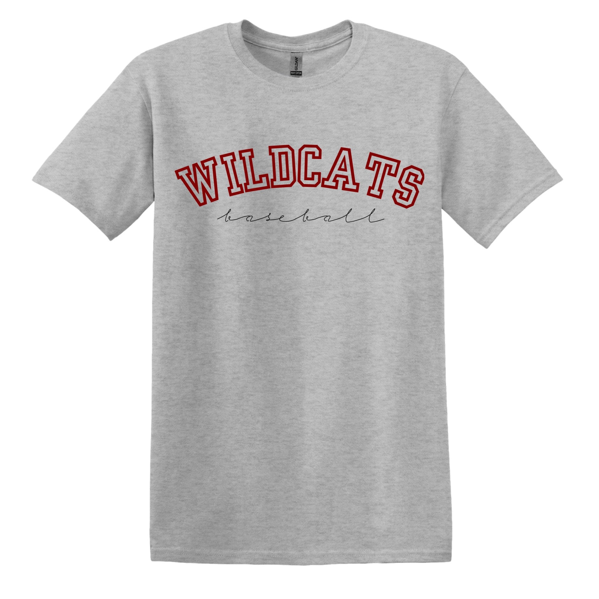 WILDCATS baseball Arched Gray