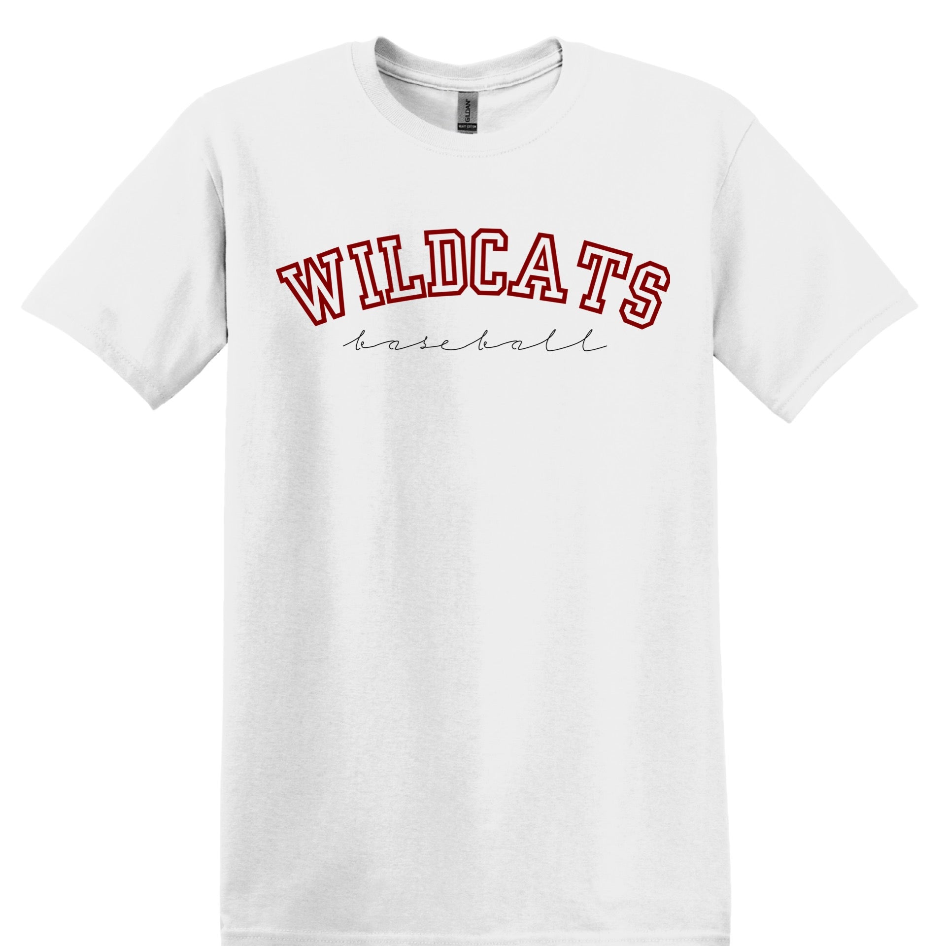 WILDCATS baseball Arched White