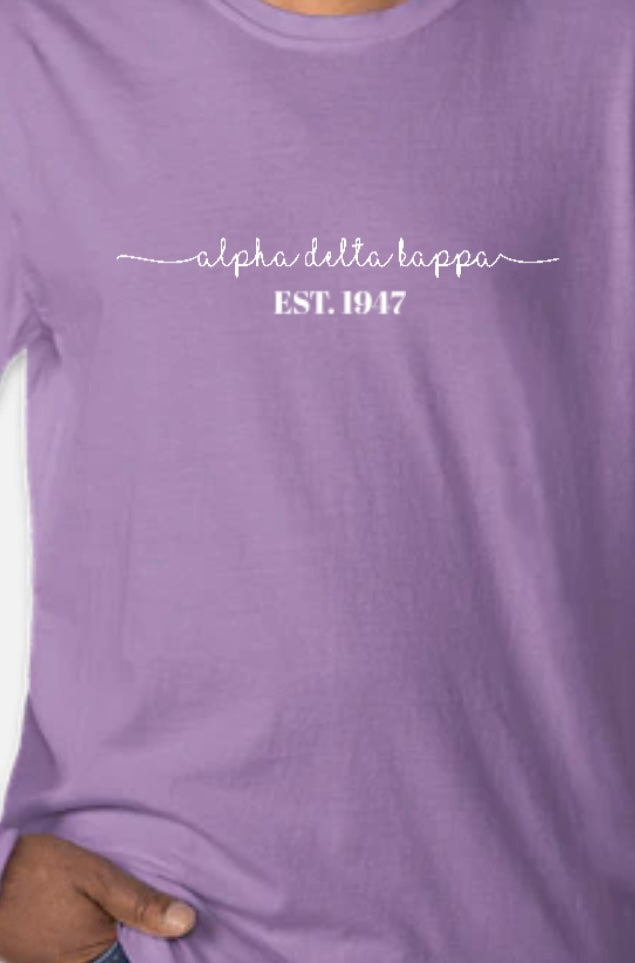 Alpha Delta Kappa 1947 Comfort Color Violet Sweatshirt